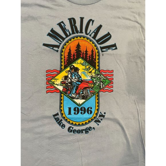 Vintage Rare 1996 Americade Bike Rally Shirt Biker Lake George NY Mens XL - Picture 3 of 4